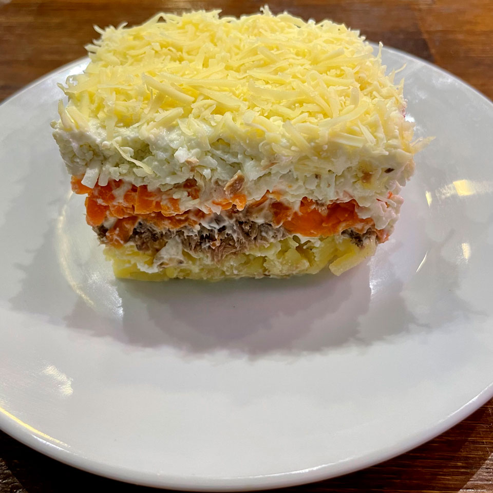 Мимоза с тунцом фото